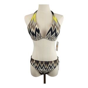 NEW Vince Camuto 2 Piece Swimsuit Multi-Color Flame | Small Top & Medium Bottom